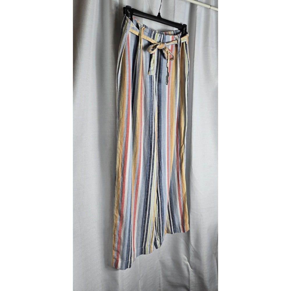Laundry by Shelli Segal Pants Womens S Linen Wide Leg Striped Boho Chic Relaxed - Picture 4 of 15